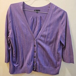 GAP Purple Button-Front Lightweight Cardigan
